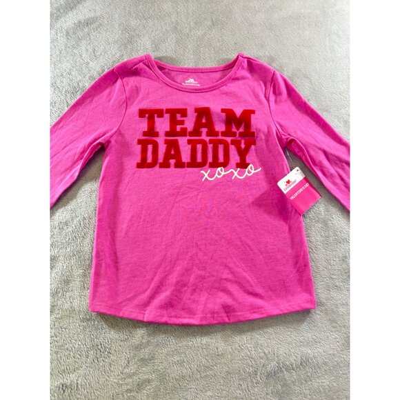 Way To Celebrate! Shirt Girls 4T Pink Team Daddy Xoxo Valentines Day NWT - Picture 6 of 8